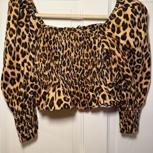 Leopard Print cropped  Blouse